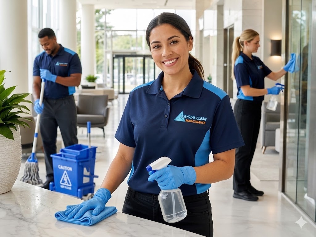 Professional cleaning crew